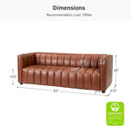 HULALA HOME 83" Genuine Leather Sofa - Image 2