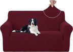 U-NICE HOME Loveseat Cover Stretch Couch Cover Sofa Slipcover, Burgundy | 2 by U-NICEHOME