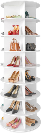 SpaceAid 8 Tier Rotating Shoe Rack Tower, Spinning Shoe Display Lazy Susan by SpaceAid