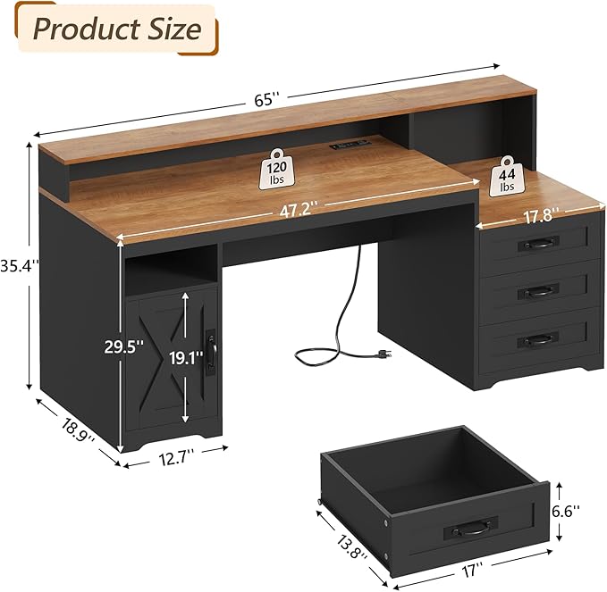 TVU Farmhouse Computer Desk - Image 2