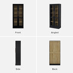 mopio Blake Tall Display Cabinet, Kitchen Buffet Pantry Cupboard, Trophy - Image 5