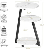 BEWISHOME Round End Table Marble Side Table - Image 3