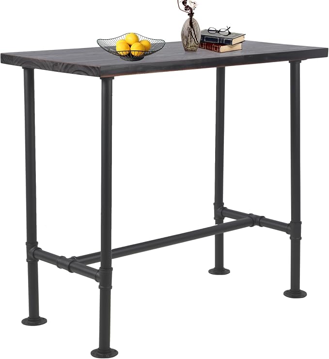 41.3inch Height Industrial Bar Table Rustic Pipe Design Kitchen Dining Table - Image 6