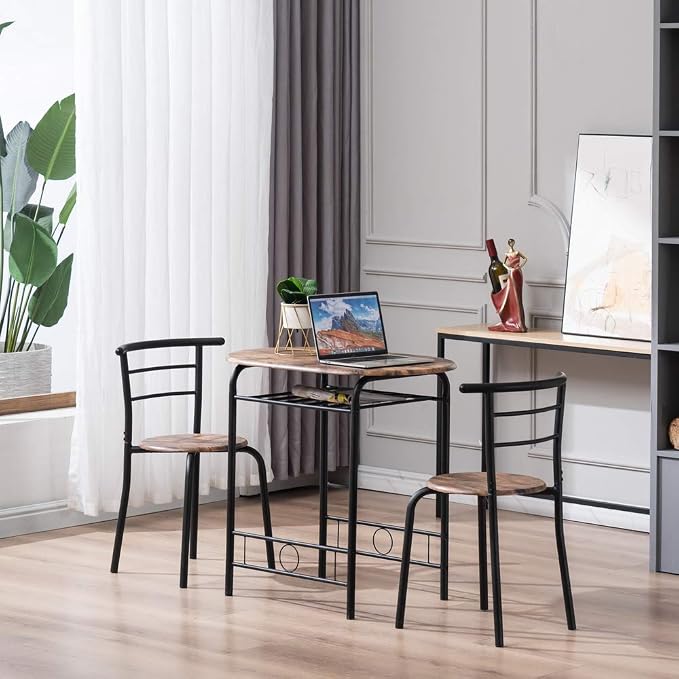 VINGLI 3 Piece Dining Set, Small Kitchen Table Set - Image 4