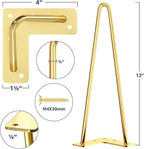 SMARTSTANDARD 12 Inch Hairpin Furniture Legs, 3/8'' Rods Metal Home DIY Projects - Image 2