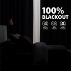MIULEE Fall 100% Blackout Linen Curtains 42" x 90" Mustard Yellow 2 Panels | - Image 2