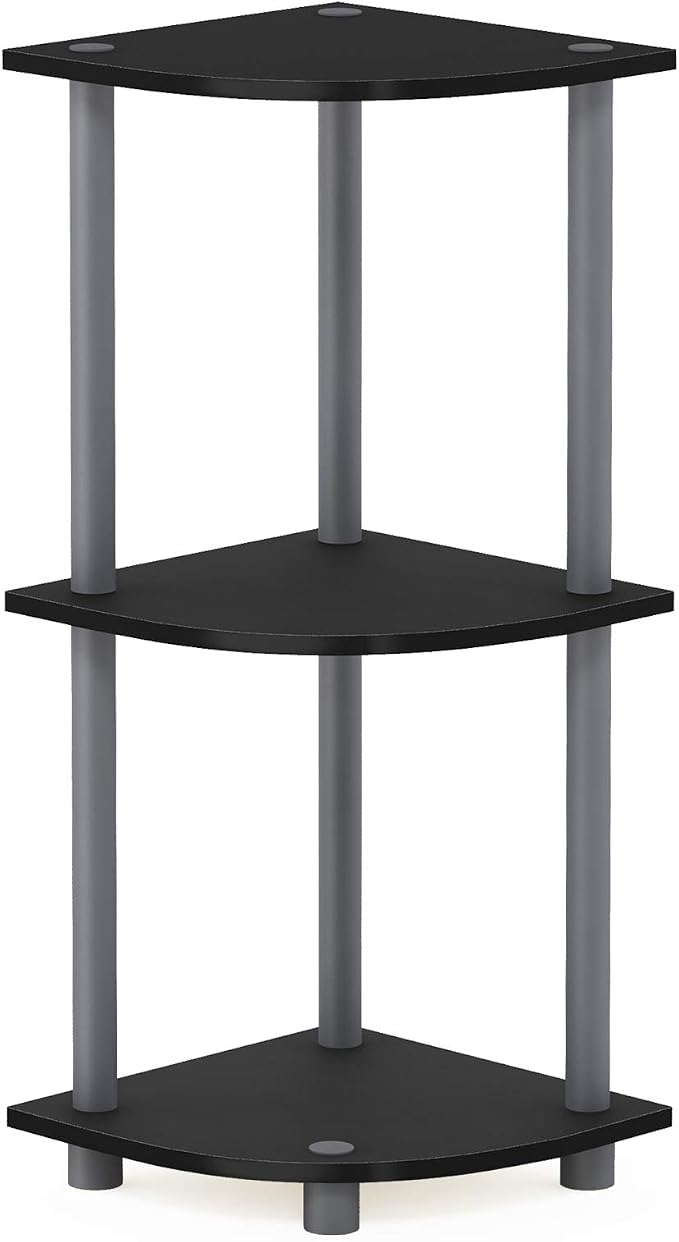 Furinno TURN-N-TUBE Corner Shelf, 3-Tier Corner Bookshelf, Display Storage - Image 6