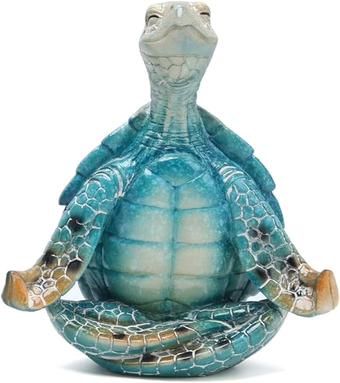 VVGIFTS Sea Turtle Meditation Yoga Decor, Garden Figurine Sea Turtle Meditating by Qifuyeah
