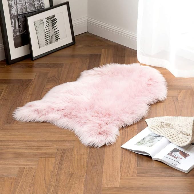 MIULEE Fluffy Area Rug 2x3 ft Faux Fur Sheepskin Rug - Image 4