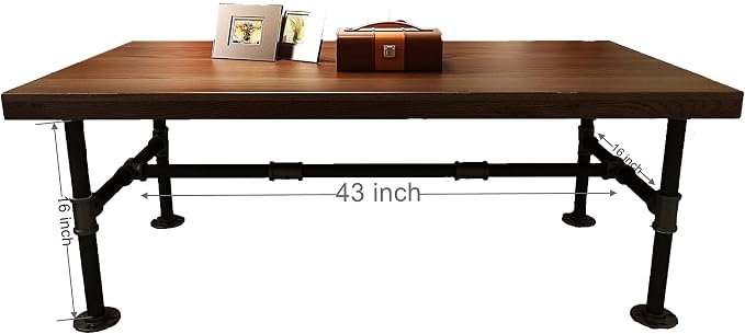 16'' x 43'' Industrial Pipe Table Leg Set - Image 3