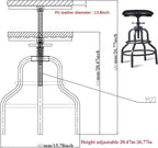 Industrial Vintage Counter Stool, Kitchen Counter Height Adjustable Swivel Chair - Image 3