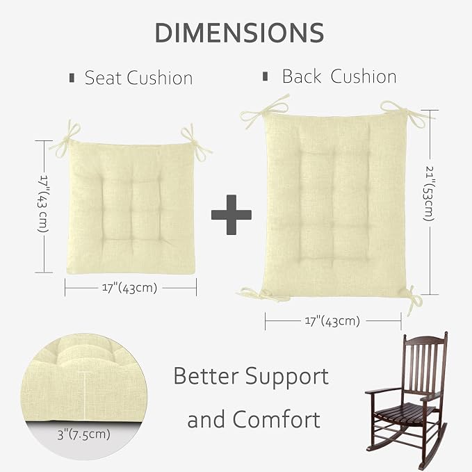 ELFJOY Rocking Chair Cushion Large Rocking Chair Pads - Image 2