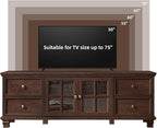 SAVOR LIFE Farmhouse TV Stands for Living Room, Wood TV Console - Image 4