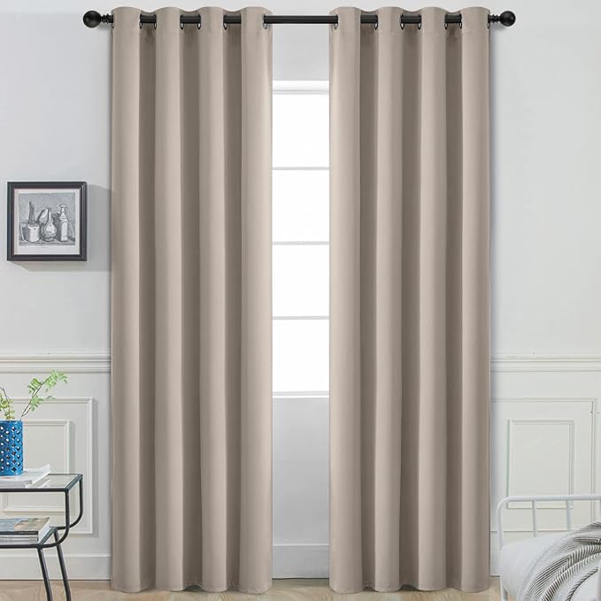 Yakamok Room Darkening Curtains 52x84 inch Length Natural-Living Room | 2 panels by Yakamok