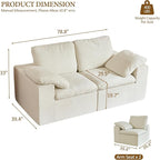 ANONER 78" Loveseat Sofa, Deep Seats, Cloud Sectional Couches - Image 2