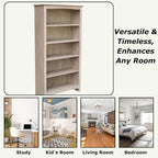 Shaker Solid Wood Bookcase, Washed Gray Taupe - Image 5