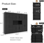 Mekminop Bookcase with Glass Doors and RGB Led Lights, Combination Display - Image 2