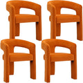 RIVOVA Modern Barrel Dining Chairs Set of 4, Velvet Upholstered Accent Side by RIVOVA