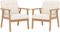 Modern Accent Chairs Set of 2, Upholstered Linen Fabric Leisure Chairs by Unknown