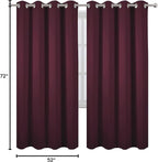 Burgundy Red Thermal Blackout Curtains/52 x 72 Inch/Set of 2 Panels Room - Image 10