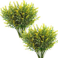 CATTREE Artificial Lavender for Decoration, Fake Flowers Flocked Plants Plastic Faux Flower Bundles Outdoor Indoor Wedding Bouquet Kitchen Table Centerpieces Arrangements DIY Decor - Yellow 8 Pack by CATTREE