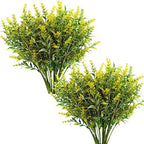 CATTREE Artificial Lavender for Decoration, Fake Flowers Flocked Plants Plastic Faux Flower Bundles Outdoor Indoor Wedding Bouquet Kitchen Table Centerpieces Arrangements DIY Decor - Yellow 8 Pack by CATTREE