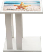 BLACK FOREST DECOR Starfish & Shells Wood Side Table - Image 2