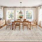 8x10 Area Rugs Living Room: Bedroom Neutral Washable Carpet Brown | Vintage - Image 3