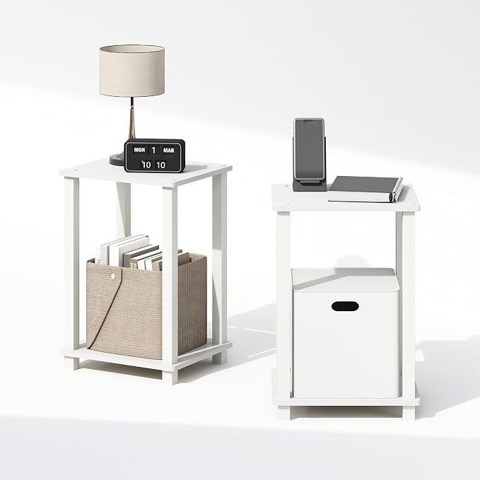 Furinno Simplistic Night Stand Set of 2, 2-Tier Small Nightstand - Image 7
