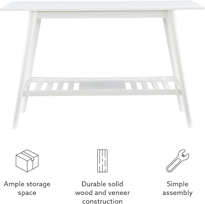 Linon Melissa White Mid Century Console Table - Image 9