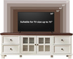 SAVOR LIFE TV Stands for Living Room, Farmhouse Entertainment Center, Rustic - Image 5