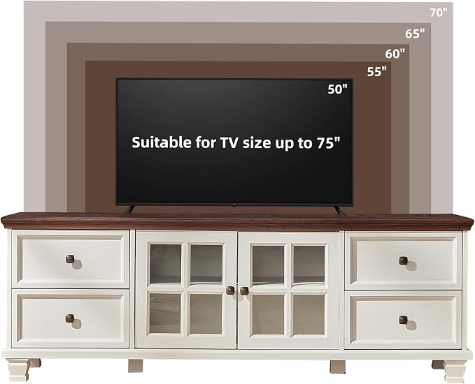 SAVOR LIFE TV Stands for Living Room, Farmhouse Entertainment Center, Rustic - Image 5