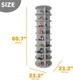 SpaceAid 9 Tier Rotating Shoe Rack Tower, Spinning Shoe Display Lazy Susan - Image 2