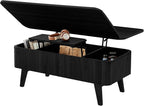 Fluted Lift Top Coffee Table, 3 in 1 Convertible Coffee Tables Converts to - Image 9