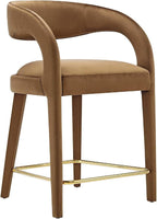 Modway EEI-6566-BRN-GLD Pinnacle Performance Velvet Counter Stool Set of Two - Image 8