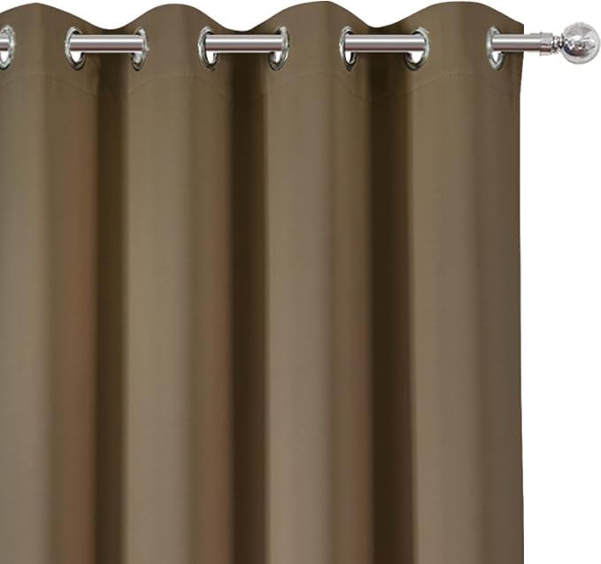 Blackout Curtains 52 x 108 inch/Brown Curtains Set of 2 Panels/Thermal - Image 6