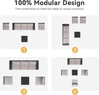 Aoxun Patio Furniture Set, Widen Armrests Wicker Outdoor Sectional - Image 10
