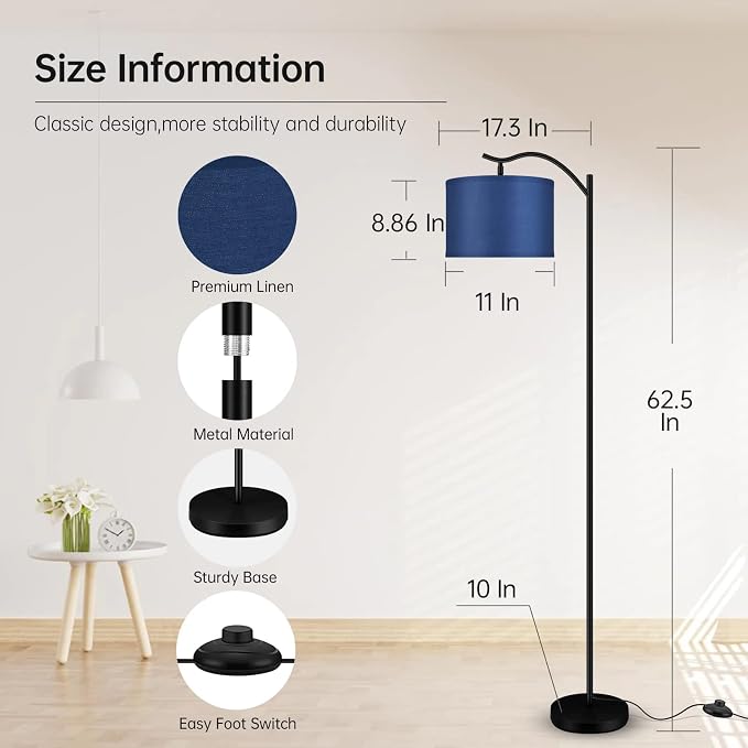BoostArea Floor Lamp for Living Room, LED Arched Floor Lamp, Tall Modern - Image 5