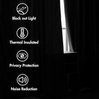 MIULEE Black Velvet Curtains 52x96 inches 2 Panels Luxury Blackout Curtains | - Image 5