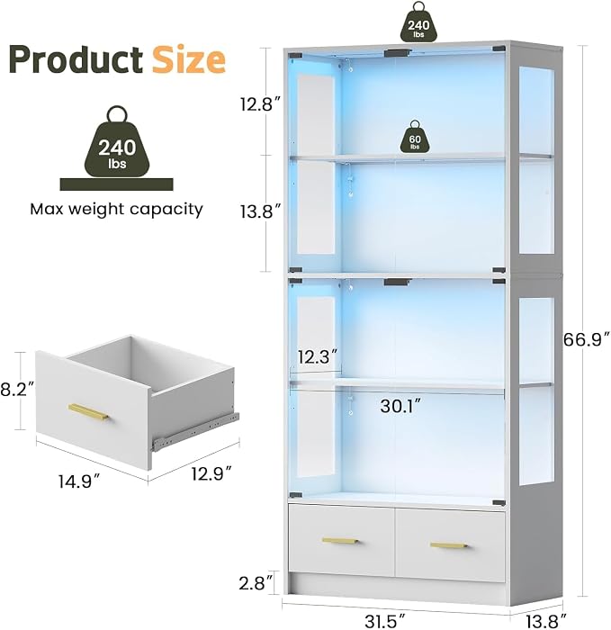 Lamtor Display Cabinet with Glass Doors - Image 2