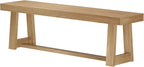 Plank+Beam 60 Inch Farmhouse Dining Bench, Solid Wood Entryway Bench, Wooden - Image 4