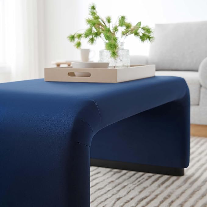 Modway EEI-6735-BLK-MID Koda Performance Velvet Waterfall Ottoman - Image 9