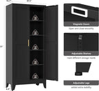 YAUWOH 71''Metal Cabinet with 4 Adjustable Shelves, 5-Tier Pantry Storage - Image 3