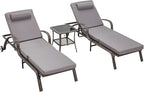 HOMREST Pool Lounge Chairs Set of 3, Outdoor Wicker Chaise - Image 7