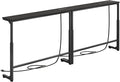 Kitstorack 2-Pack Black Narrow Console Table Behind Couch, Adjustable Height & by Kitstorack