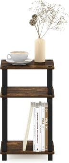 Furinno JUST Side Table, 3-Tier Open Shelf End Table, Toolless Assembly Night - Image 4