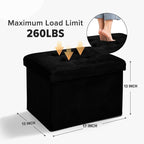 LINMAGCO Storage Ottoman Folding Foot Stool Velvet Foot Rest - Image 2