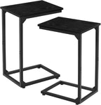 AMHANCIBLE C Shaped Side Table, End Tables Living Room Set of 2, Slide Under by AMHANCIBLE