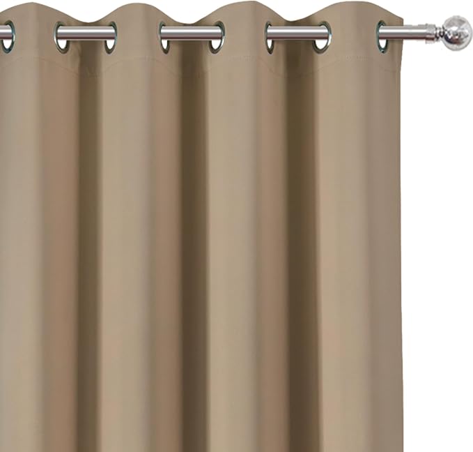 Natural Blackout Curtains 52 x 63 Inch Length/Set of 2 Curtain Panels/Thermal - Image 5