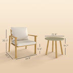 Outsunny Outdoor Bistro Set, 3 Piece Patio Set, Wood Effect Steel Round Table - Image 7